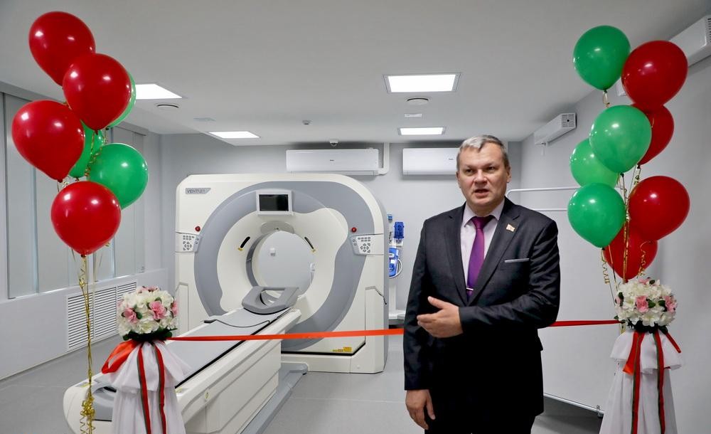 «В Щучинской центральной районной больнице торжественно открыли кабинет компьютерной томографии»