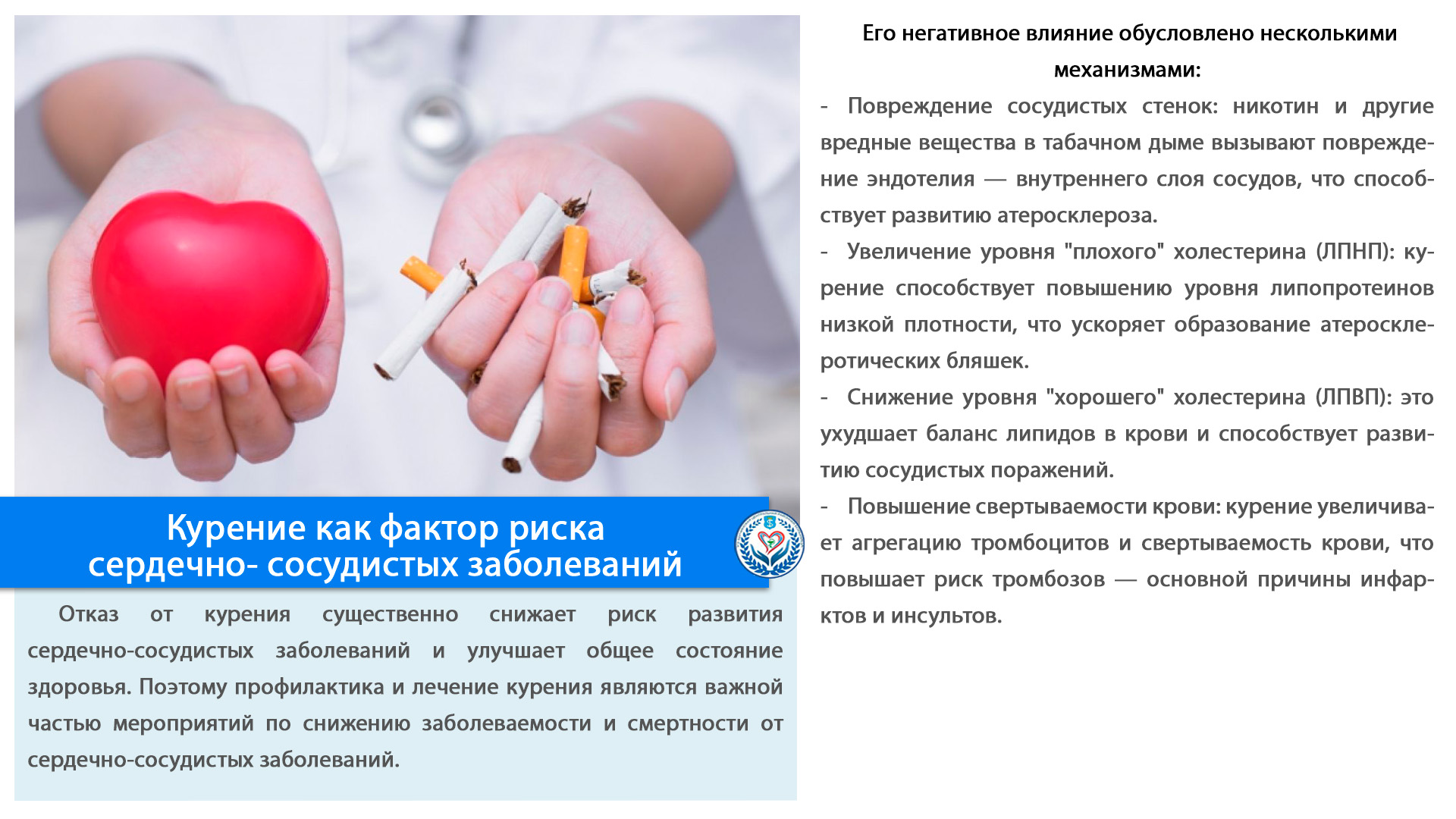 Курение как фактор риска  сердечно- сосудистых заболеваний