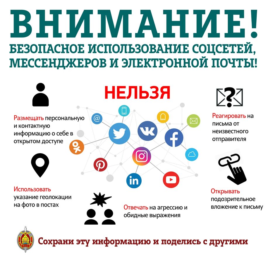 Безопасное использование соцсетей почты мессенджеров